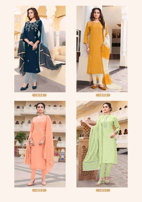 Anju Fab Presents Sundari Pure Maslin Designer Kurti With Dupatta