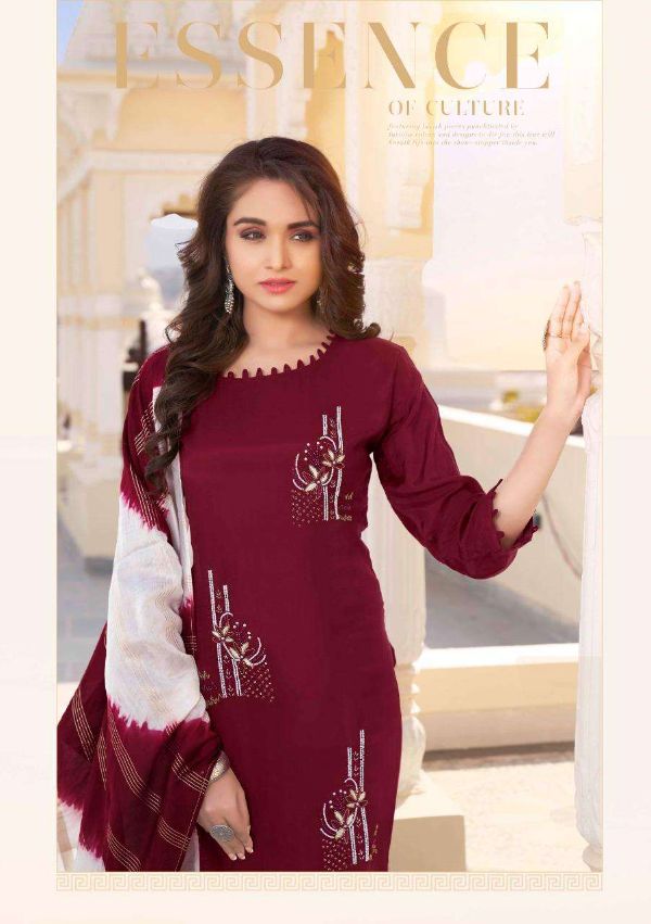 Anju Fab Presents Sundari Pure Maslin Designer Kurti With Dupatta