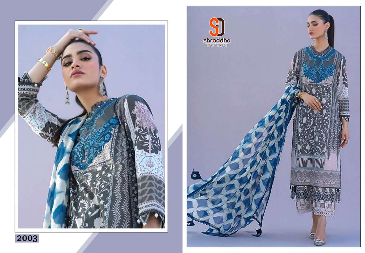 SHRADDHA DESIGNER PRESENT SANA SAFINA MUZLINE SPRING VOL 2 LAWN COTTON