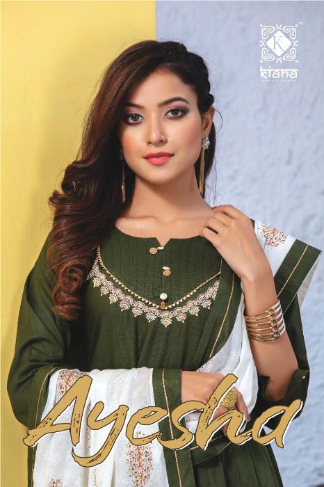 Kiana  Fashion Presents Ayesha Designer Cotton Rayon Silk Jacquard With Work Readymade Anarkali Style Kurties Wholesale Rate In Surat
