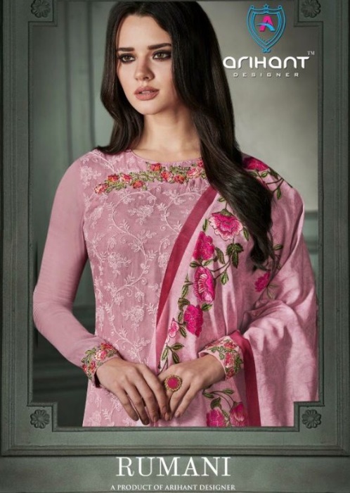 Arihant Presents  Rumani 36001-36006 Series Wholesale Real Georgette Heavy Embroidery Suits Wholesale Rate In Surat