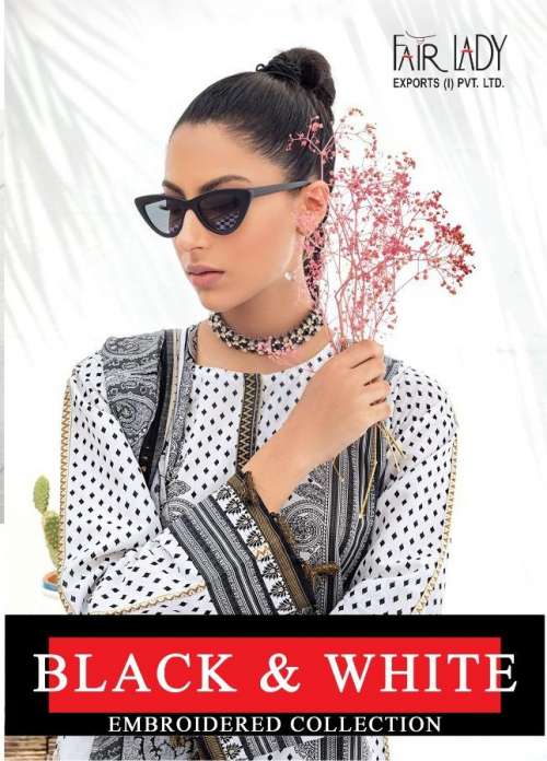 Fair Lady Presnets Black & White Pakistani Salwar Suit Wholesale Rate In Surat
