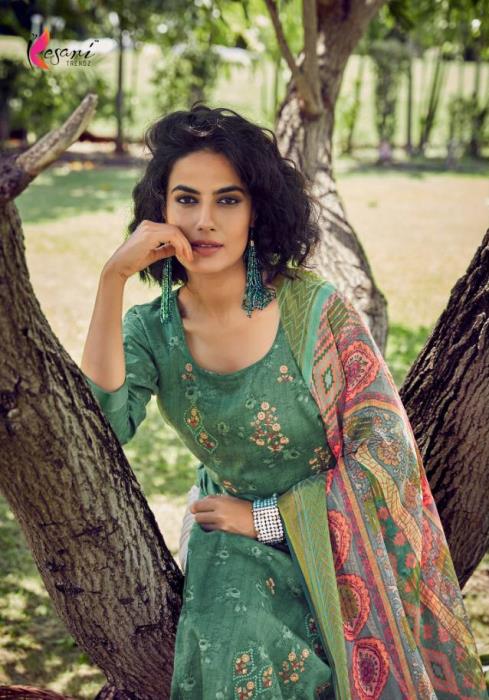 Kesari Trendz Presents Brasso Dupatta Vol 2 Casual Wear Embroidery Cotton Satin Salwar Suit Wholesale Rate In Surat