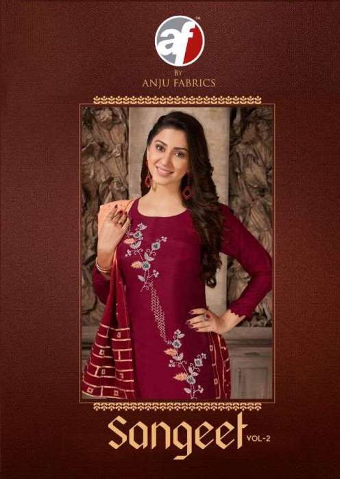 Anju Fabric Present Sangeet Vol 2 Designer Kurti Pant With Duppata Wholesale Rate In Surat
