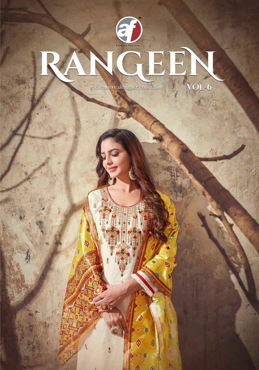 Anju Fab Presnets  Rangeen Vol 6  Exclusive Fancy Kurti With Dupatta Wholesale Rate In Surat