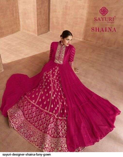 AASHIRWAD SAYURI DESIGNER SHAINA FANY GOWN WHOLESALE RATE IN SURAT- SAI DRESSES