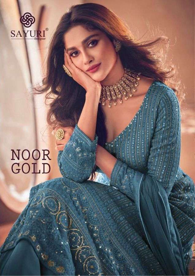 noor gold by sayuri georgette readymade skirt suits party wear collection in wholewsale rate inb surat- sai dresses