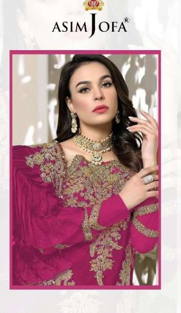 ASIM JOFA PRESENT ASIM JOFA D.NO 56084 A To D.NO 56084 D SERIES GEORGETTE WITH EMBROIDERY PAKISTANI DESIGNER SUITS IN WHOLESALE PRICE IN SURAT - SAI DRESSES