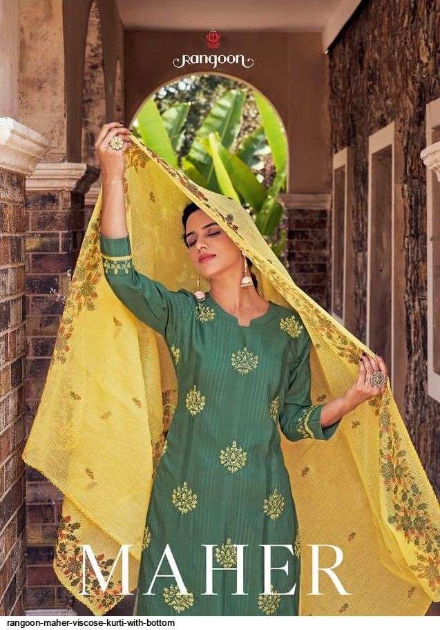 RANGOON PRESENT MAHER READYMADE SHARARA STYLE SUITS IN WHOLESALE RATE IN SURAT - SAI DRESSES