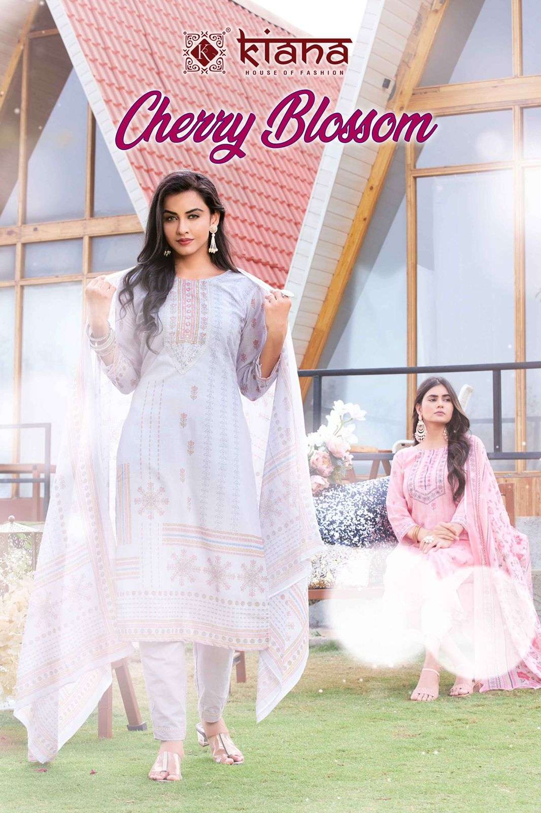 KIANA PRESENT CHERRY BLOSSOM READYMADE PANT STYLE PURE COTTON SUITS IN WHOLESALE RATE IN SURAT - SAI DRESSES