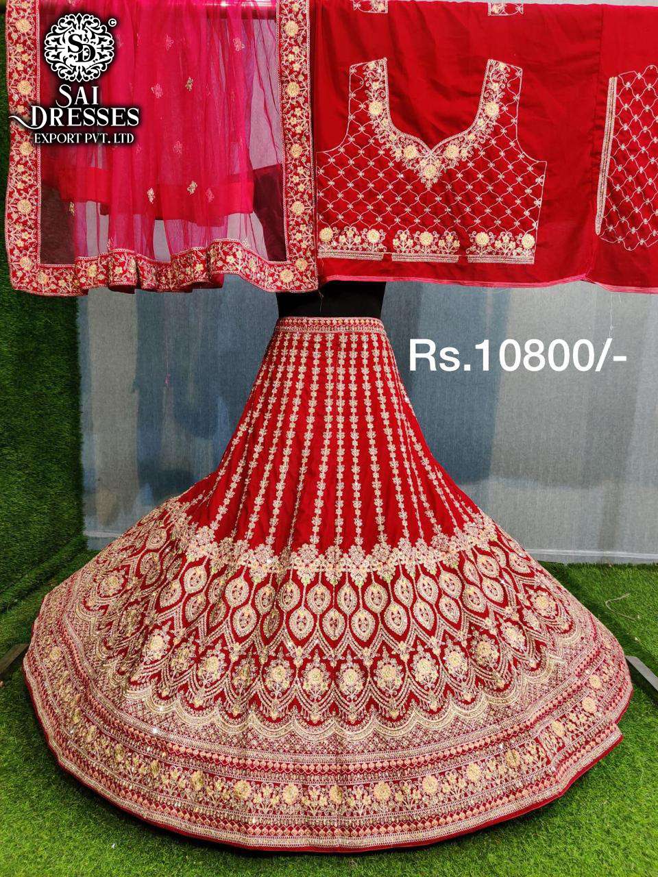 SAI DRESSES PRESENT INDIAN WEDDING WEAR TRADITIONAL DESIGNER LEHENGA COLLECTION IN WHOLESALE RATE IN SURAT