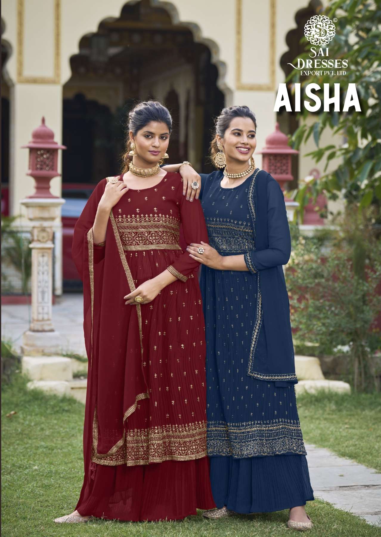 SAI DRESSES PRESENT AISHA READY TO WEAR NAYRA STYLE DESIGNER SUITS IN WHOLESALE RATE IN SURAT