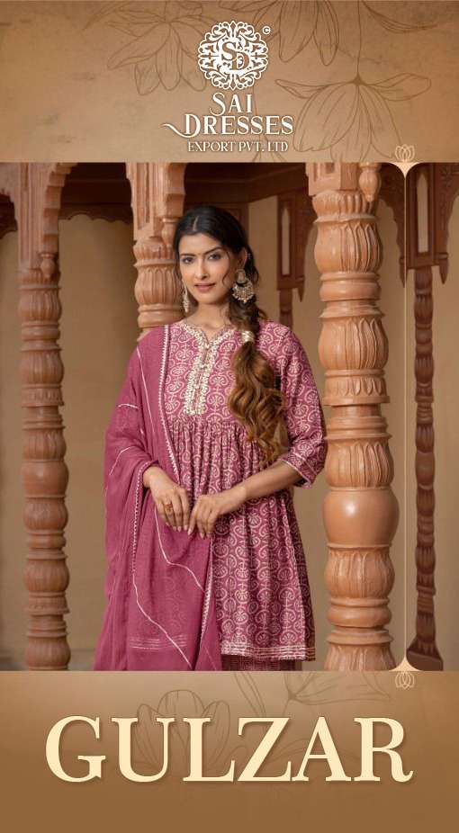 SAI DRESSES PRESENT GULZAR READY TO WEAR SHARARA STYLE DESIGNER SUITS IN WHOLESALE RATE IN SURAT
