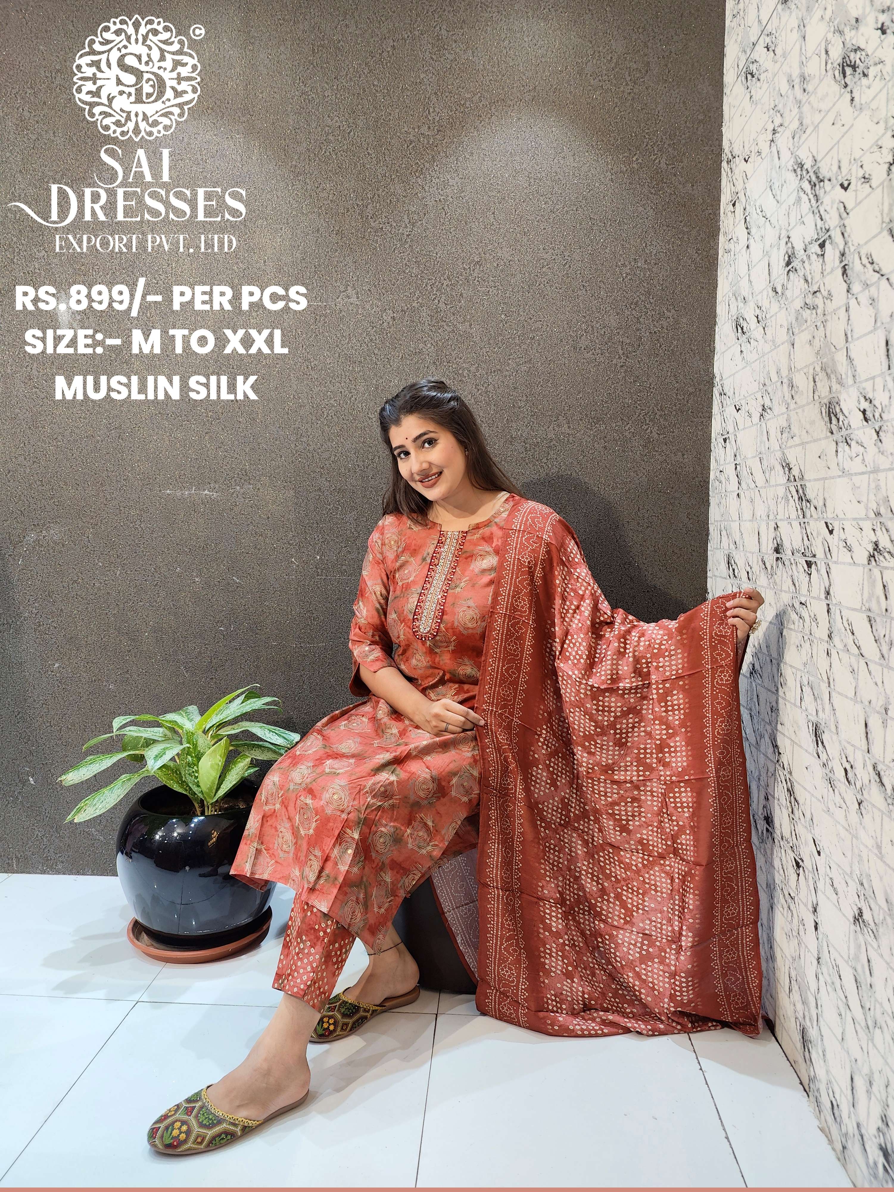 SAI DRESSES PRESENT D.NO 1150 READY TO TRADITIONAL WEAR PANT STYLE DESIGNER 3 PIECE COMBO SUITS IN WHOLESALE RATE IN SURAT