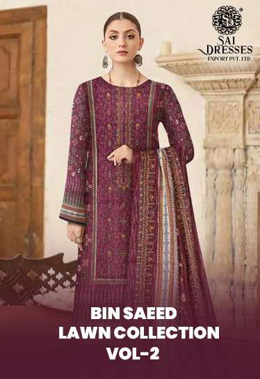 SAI DRESSES PRESENT BIN SAEED LAWN COLLECTION VOL 2 CATALOG