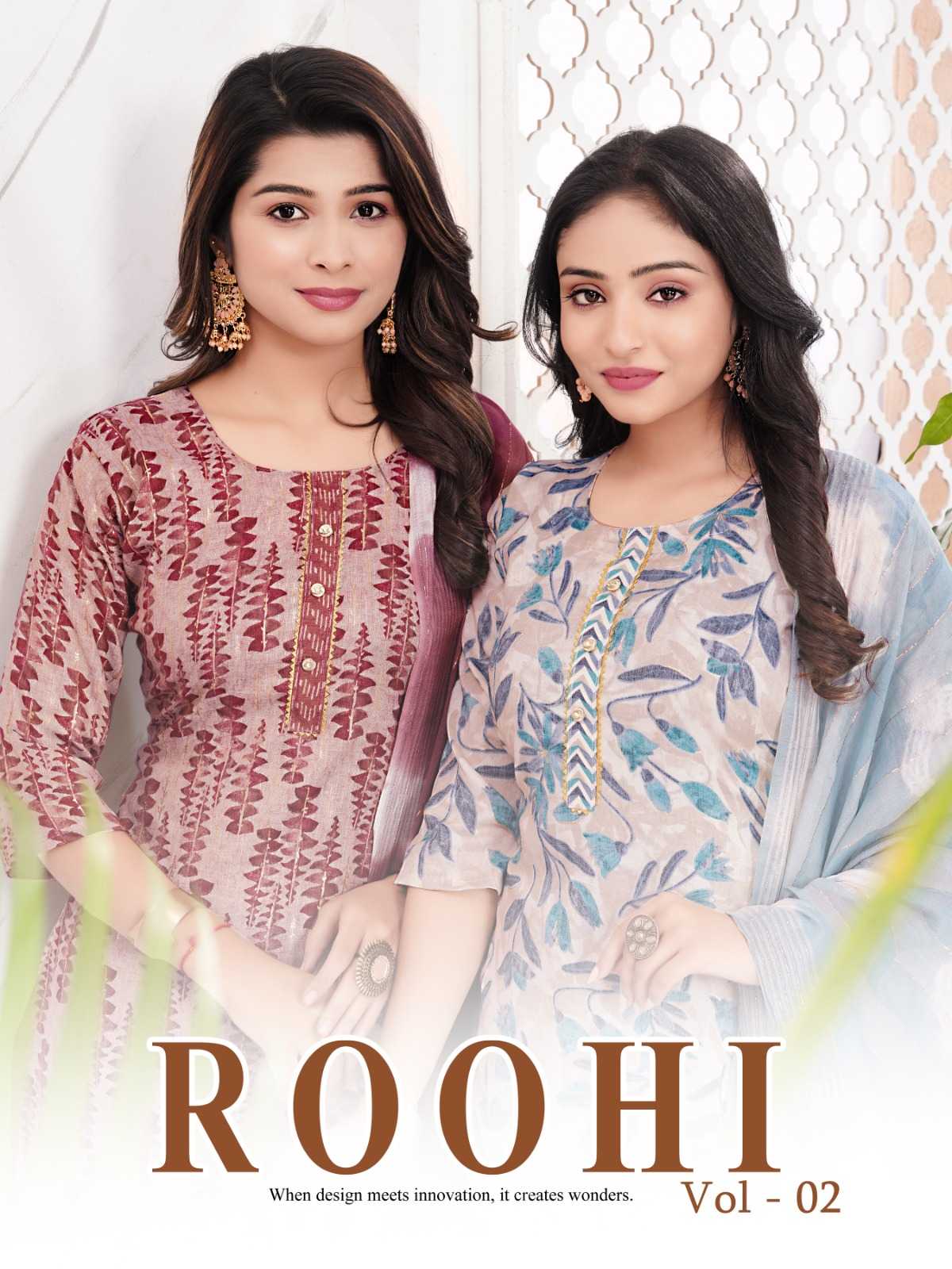SAI DRESSES PRESENT ROOHI VOL 2 READY TO DAILY WEAR CAPSUL PRINTED PANT STYLE 3 PIECE SUITS IN WHOLESALE RATE IN SURAT