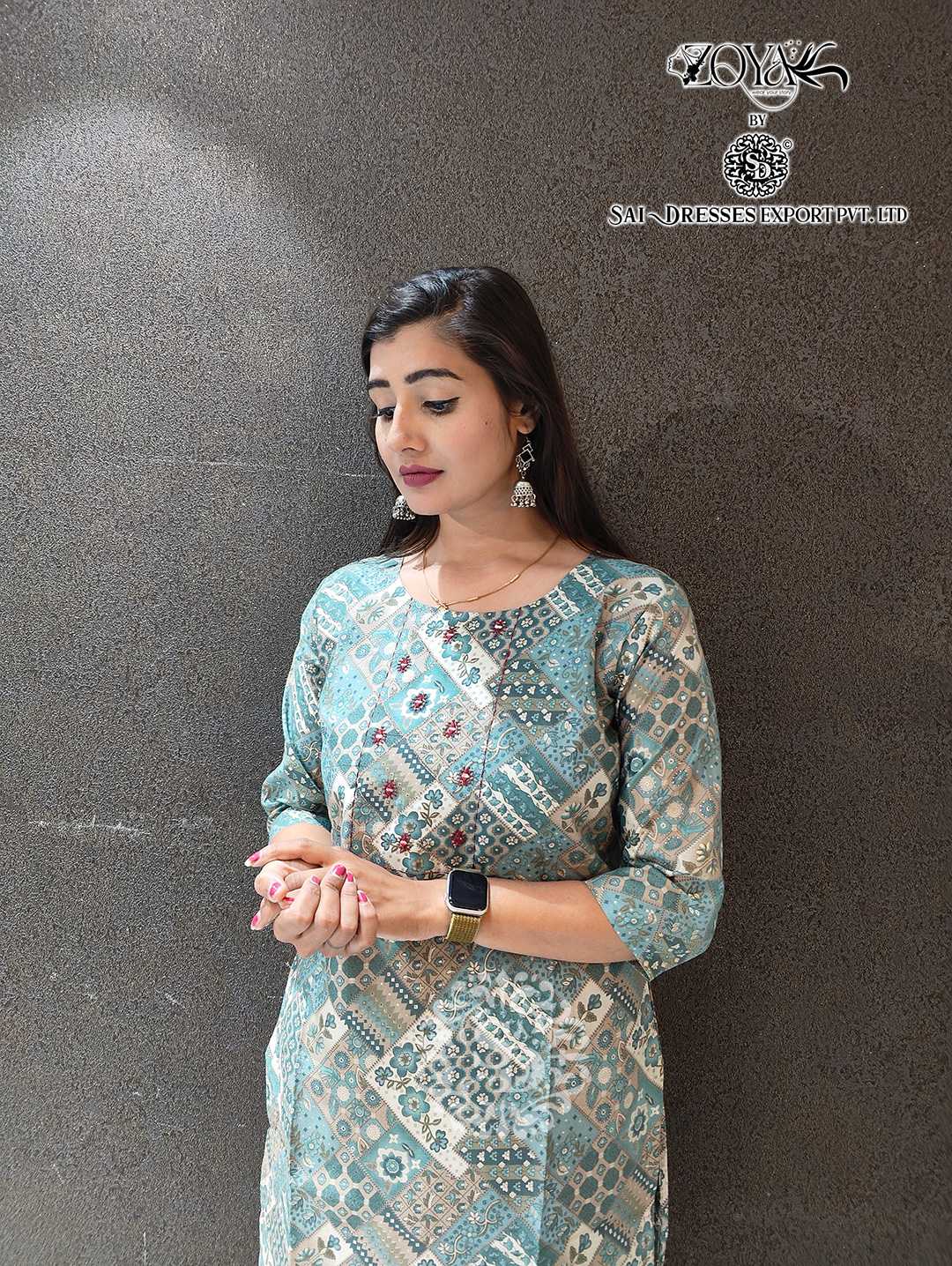 SAI DRESSES PRESENT D.NO SD83 READY TO WEAR BEAUTIFUL MUSLIN PRINTED STRAIGHT KURTI COMBO COLLECTION IN WHOLESALE RATE IN SURAT