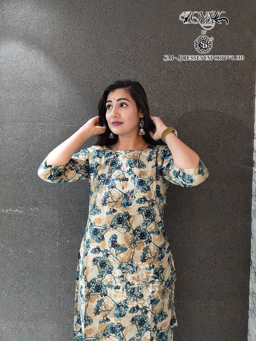 SAI DRESSES PRESENT D.NO SD87 READY TO WEAR BEAUTIFUL MUSLIN PRINTED STRAIGHT KURTI COMBO COLLECTION IN WHOLESALE RATE IN SURAT