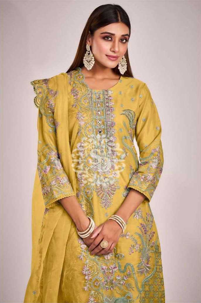 SAI DRESSES PRESENT D.NO 306 A TO 306 D READY TO PARTY WEAR PURE ORGANZA WITH PANT STYLE EMBROIDERED PAKISTANI SALWAR SUITS IN WHOLESALE RATE IN SURAT