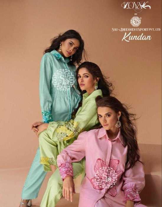 SAI DRESSES PRESENT KUNDAN  READY TO EXCLUSIVE TRENDY WEAR CO-ORD SET IN WHOLESALE RATE IN SURAT