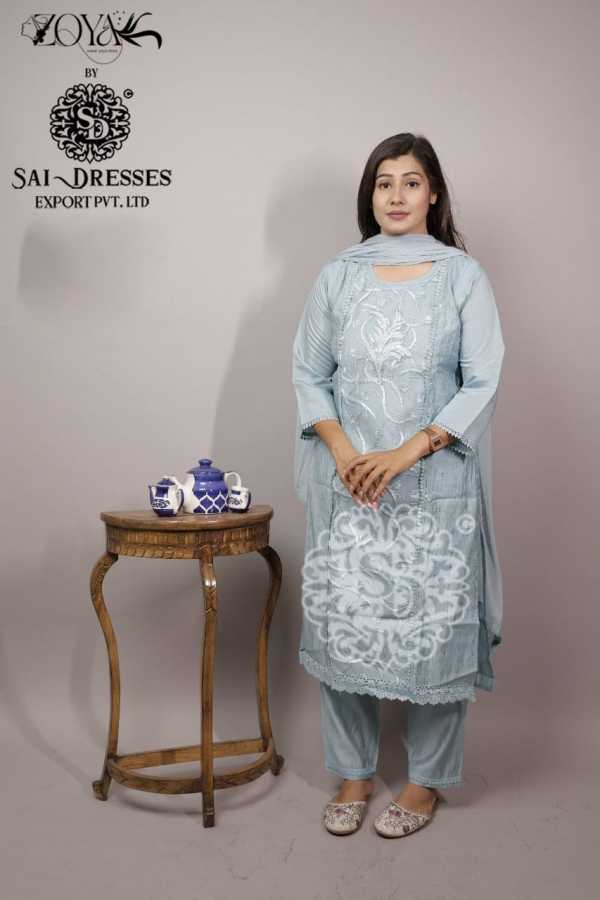 SAI DRESSES PRESENT D.NO 1749 READY TO FESTIVE WEAR STRAIGHT CUT WITH PANT STYLE DESIGNER 3 PIECE COMBO SUITS IN WHOLESALE RATE
