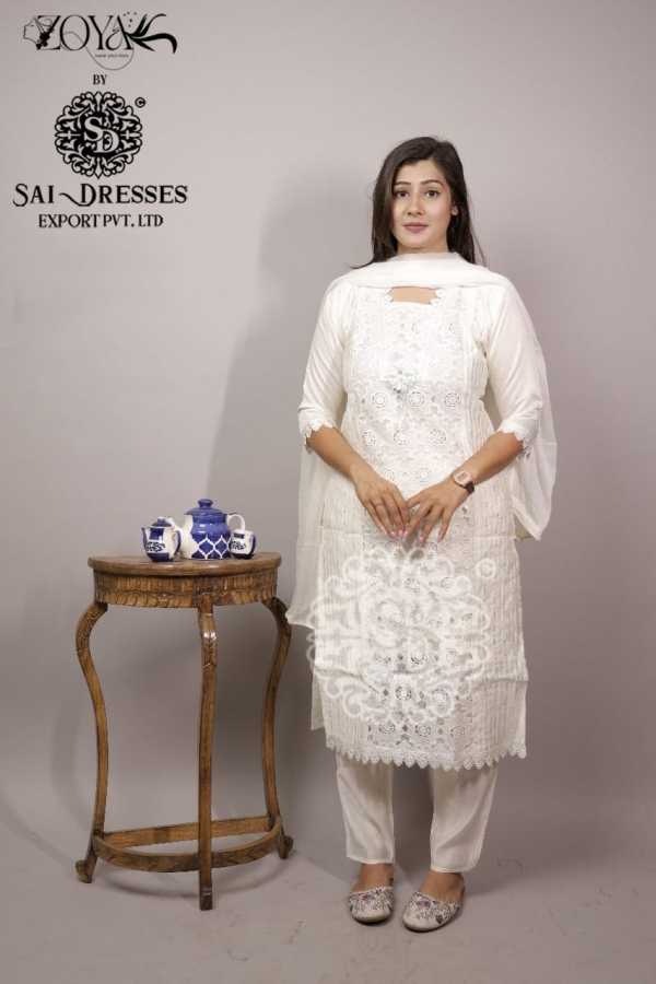 SAI DRESSES PRESENT D.NO 1751 READY TO FESTIVE WEAR STRAIGHT CUT WITH PANT STYLE DESIGNER 3 PIECE COMBO SUITS IN WHOLESALE RATE