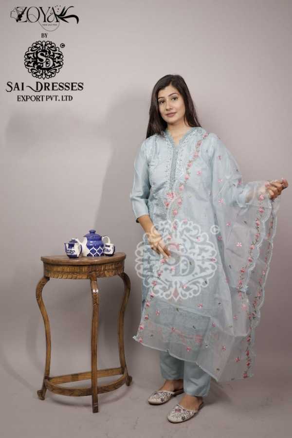 SAI DRESSES PRESENT D.NO 1752 READY TO FESTIVE WEAR STRAIGHT CUT WITH PANT STYLE DESIGNER 3 PIECE COMBO SUITS IN WHOLESALE RATE