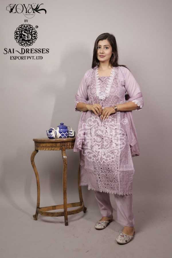SAI DRESSES PRESENT D.NO 1753 READY TO FESTIVE WEAR STRAIGHT CUT WITH PANT STYLE DESIGNER 3 PIECE COMBO SUITS IN WHOLESALE RATE