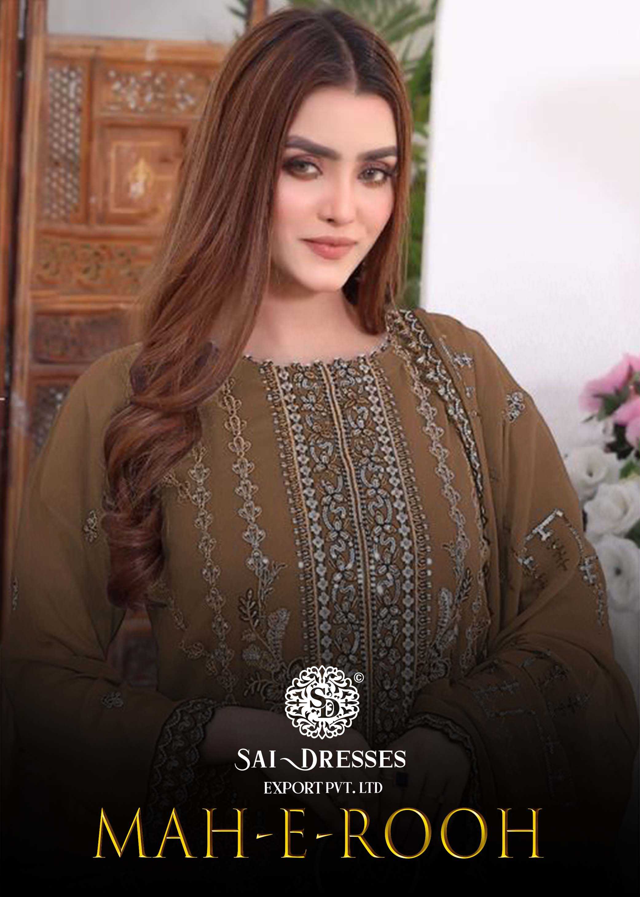 MAH-E-ROOH  4124F NX PAKISTANI DRESS MATERIAL IN WHOLESALE RATE IN SURAT 