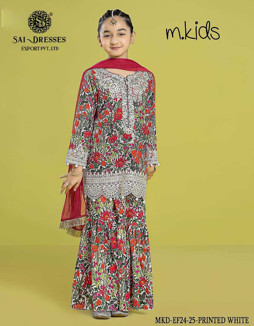 SAI DRESSES PRESENT D.NO 40 READY TO ETHENIC WEAR GHARARA STYLE DESIGNER PAKISTANI KIDS COMBO SUITS IN WHOLESALE RATE IN SURAT