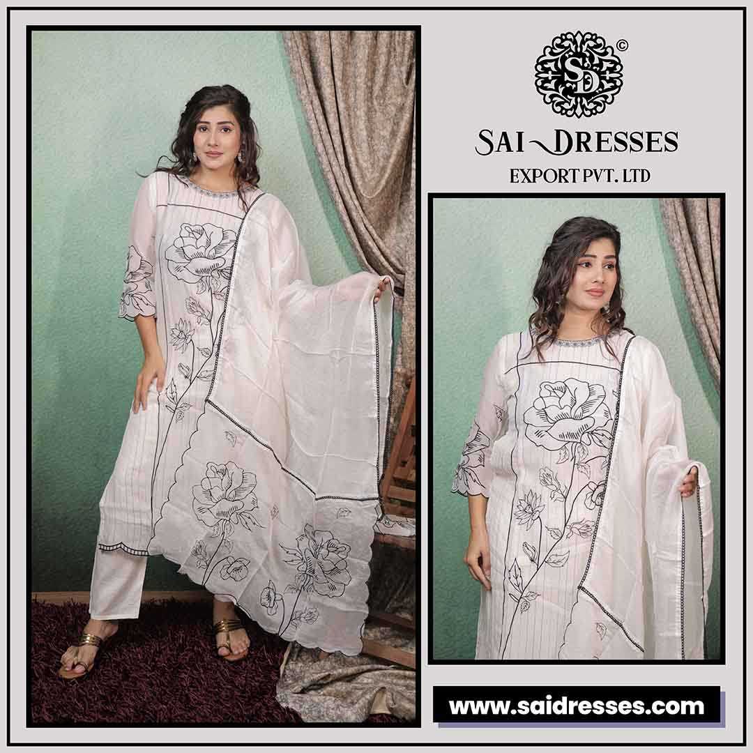  SAI DRESSES PRESENT D.NO 1979  READY TO TREDITIONAL WEAR STRAIGHT CUT KURTI WITH PANT STYLE DESIGNER 3 PIECE COMBO SUITS IN WHOLESALE RATE  IN SURAT