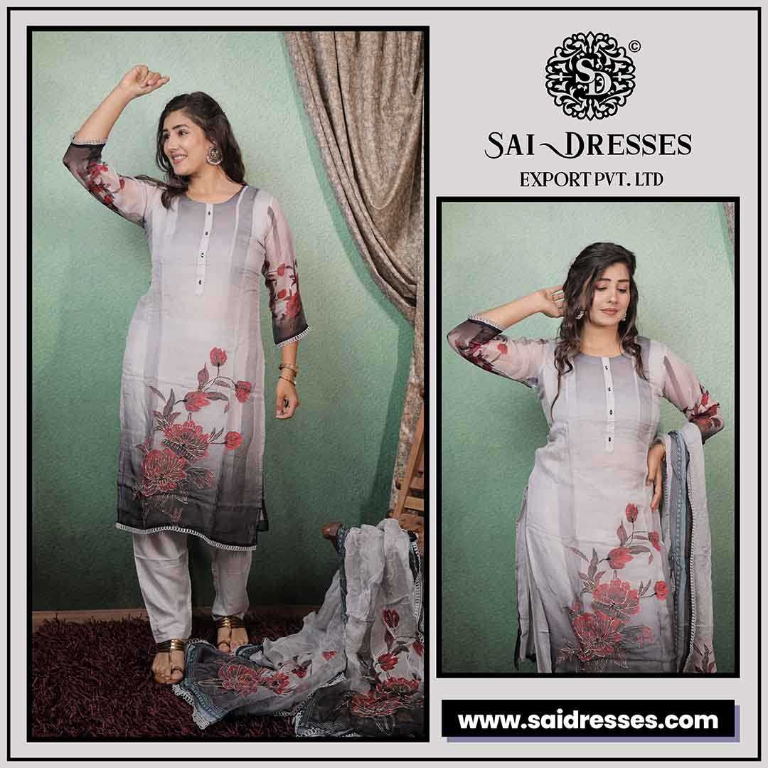  SAI DRESSES PRESENT D.NO 1980  READY TO DAILY WEAR STRAIGHT CUT KURTI WITH PANT STYLE DESIGNER 3 PIECE COMBO SUITS IN WHOLESALE RATE  IN SURAT