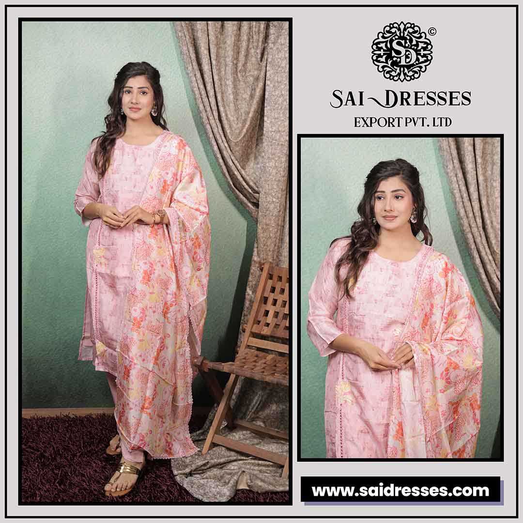 SAI DRESSES PRESENT D.NO 1981  READY TO DAILY WEAR STRAIGHT CUT KURTI WITH PANT STYLE DESIGNER 3 PIECE COMBO SUITS IN WHOLESALE RATE  IN SURAT