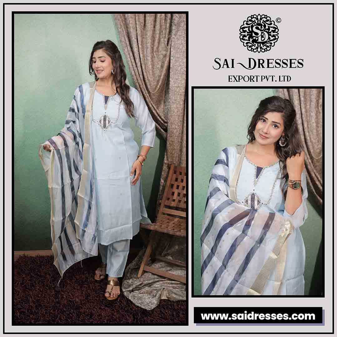  SAI DRESSES PRESENT D.NO 1982  READY TO ETHNIC WEAR STRAIGHT CUT KURTI WITH PANT STYLE DESIGNER 3 PIECE COMBO SUITS IN WHOLESALE RATE  IN SURAT