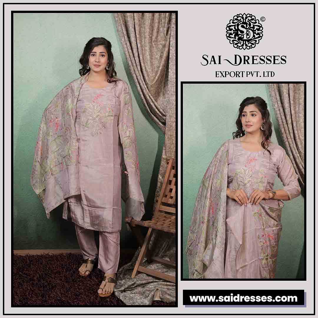  SAI DRESSES PRESENT D.NO 1987  READY TO  DAILY WEAR STRAIGHT CUT KURTI WITH PANT STYLE DESIGNER 3 PIECE COMBO SUITS IN WHOLESALE RATE  IN SURAT