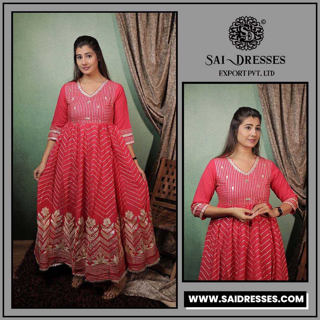 SAI DRESSES PRESENT D.NO 229 FESTIVE LONG KURTI COMBO COLLECTION WITH DESIGNER BELT IN WHOLESALE RATE IN SURAT