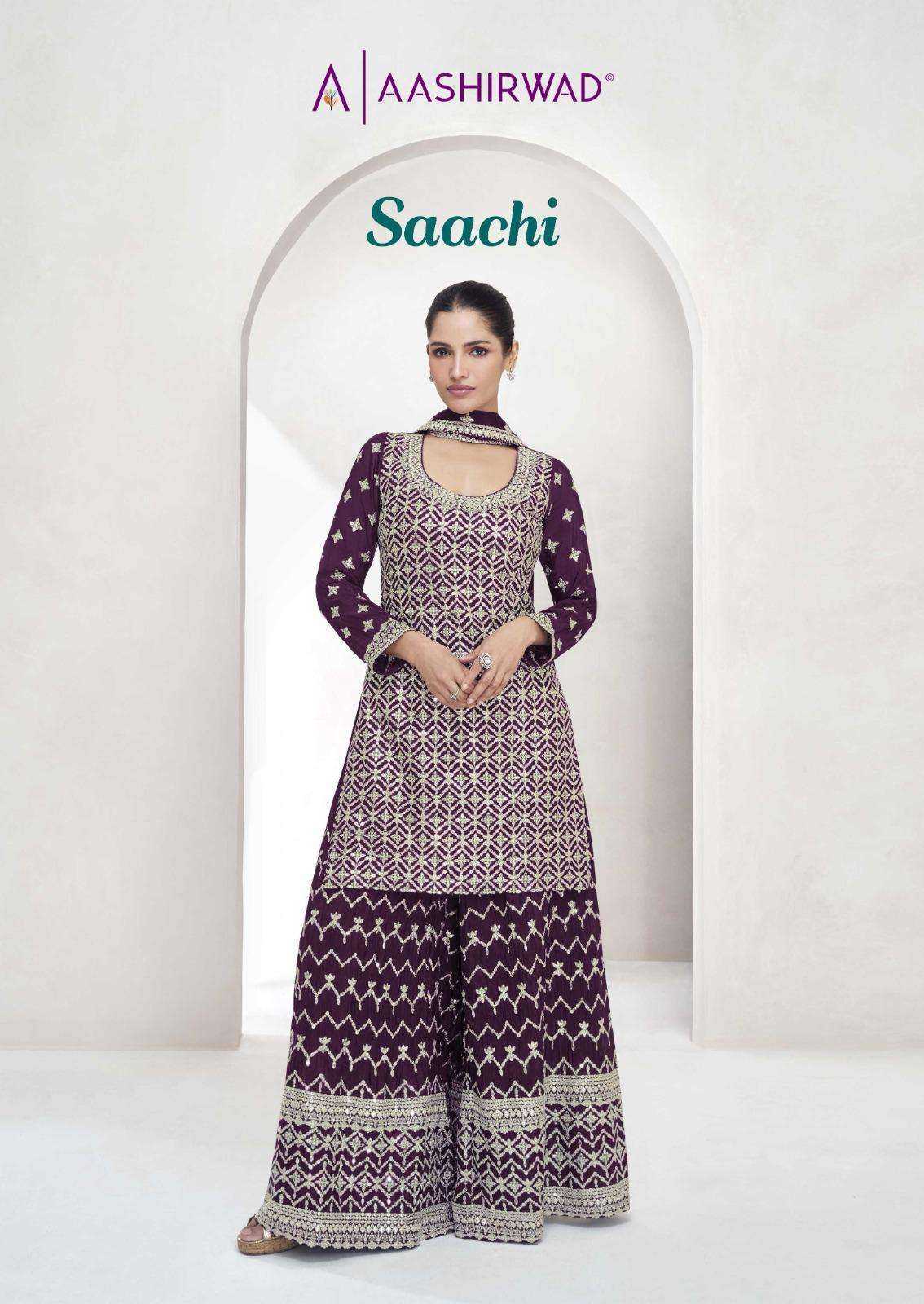 AASHIRWAD DESIGNER PRESENT SAACHI READY TO FESTIVE WEAR DESIGNER SUIT IN WHOLESALE RATE IN SURAT - SAI DRESSES