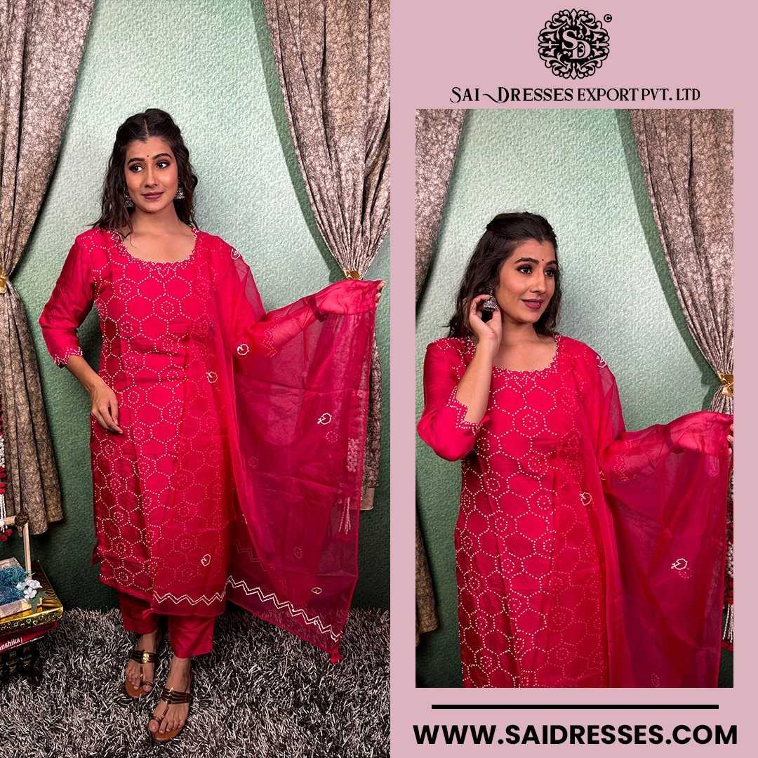  SAI DRESSES PRESENT D.NO 2130 READY TO FESTIVE WEAR STRAIGHT CUT KURTI WITH PANT STYLE DESIGNER 3 PIECE COMBO SUITS IN WHOLESALE RATE  IN SURAT