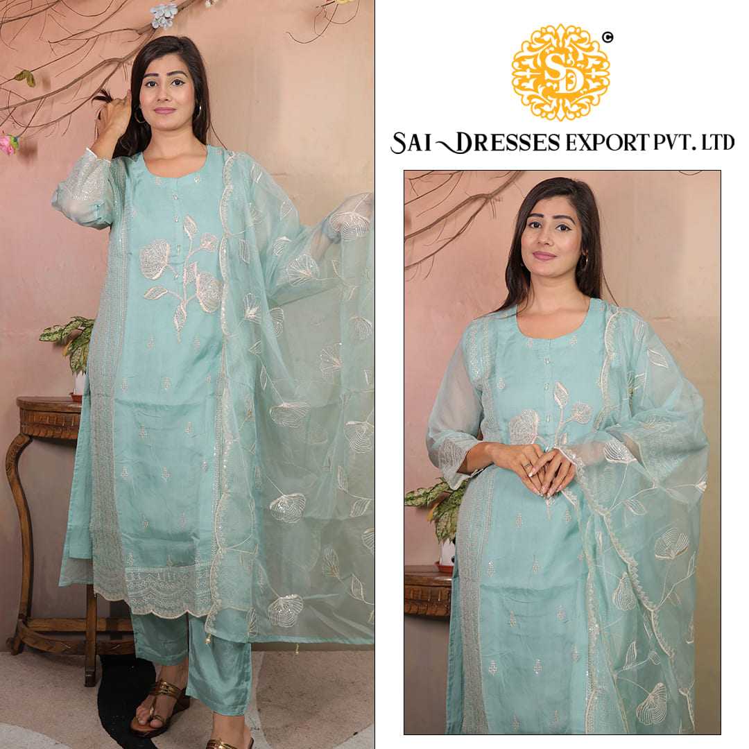  SAI DRESSES PRESENT D.NO 7120-B READY TO ETHNIC WEAR STRAIGHT CUT KURTI WITH PANT STYLE DESIGNER 3 PIECE COMBO SUITS IN WHOLESALE RATE  IN SURAT