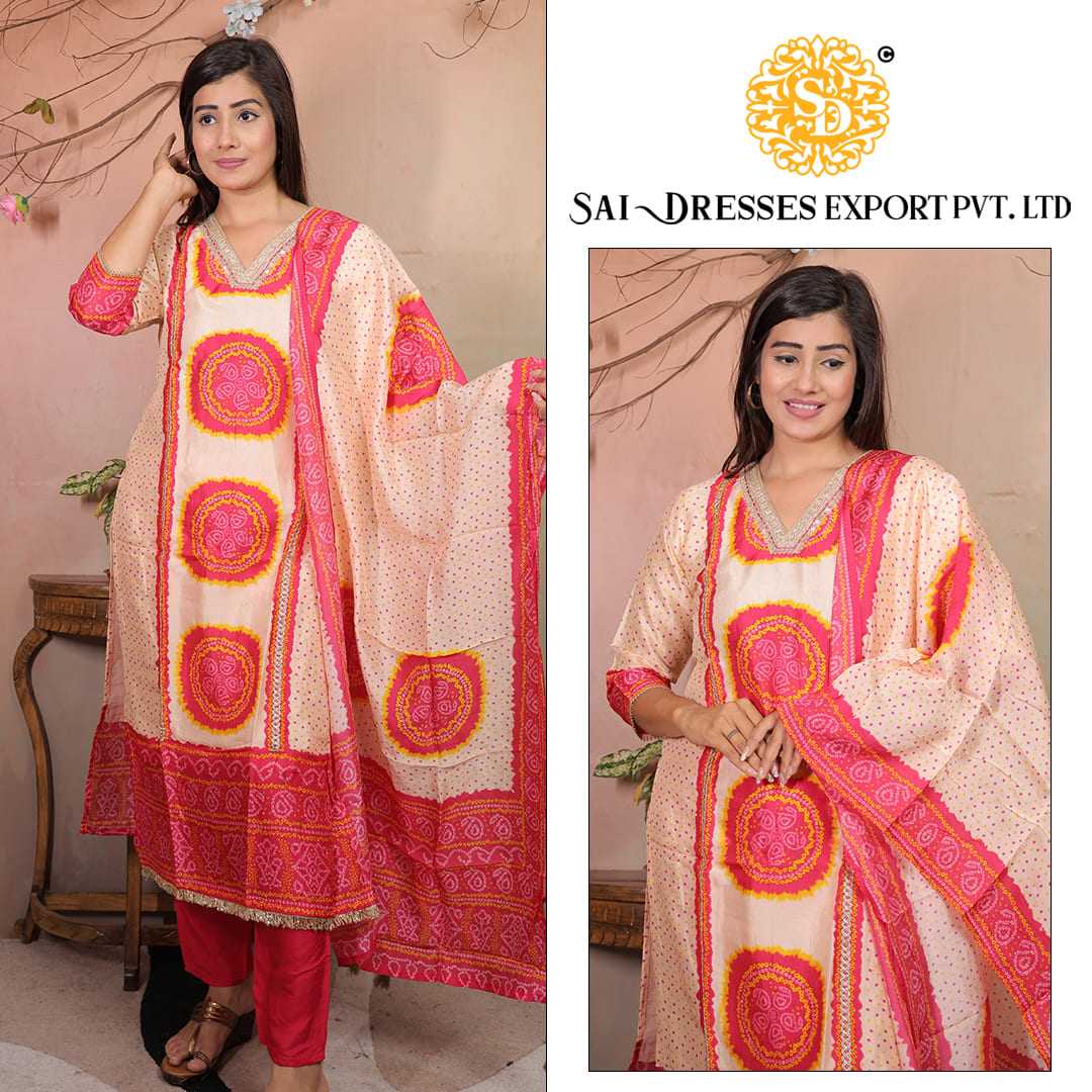  SAI DRESSES PRESENT D.NO 7158 READY TO ETHNIC WEAR STRAIGHT CUT KURTI WITH PANT STYLE DESIGNER 3 PIECE COMBO SUITS IN WHOLESALE RATE  IN SURAT