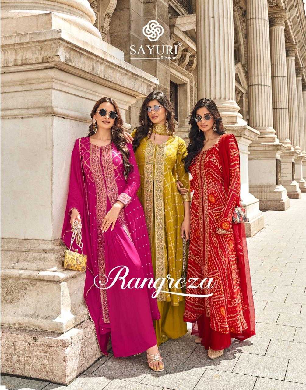 SAYURI DESIGNER PRESENT RANGREZA READY TO FESTIVAL WEAR DESIGNER SUIT IN WHOLESALE RATE IN SURAT - SAI DRESSES