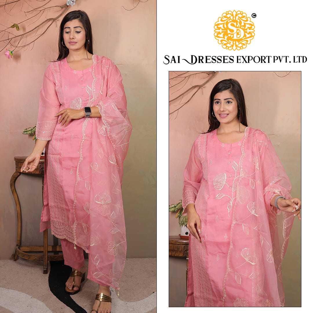 SAI DRESSES PRESENT D.NO 7120 READY TO FESTIVE WEAR STRAIGHT CUT KURTI WITH PANT STYLE DESIGNER 3 PIECE COMBO SUITS IN WHOLESALE RATE  IN SURAT