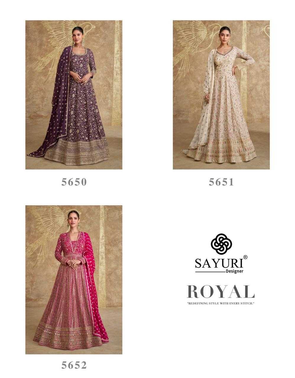 SAYURI DESIGNER PRESENT ROYAL READY TO FESTIVAL WEAR DESIGNER SUIT IN WHOLESALE RATE IN SURAT - SAI DRESSES