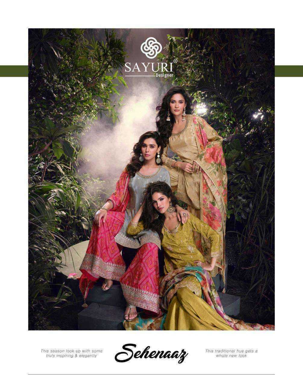 SAYURI DESIGNER PRESENT SEHENAAZ READY TO FESTIVE WEAR DESIGNER SUIT IN WHOLESALE RATE IN SURAT - SAI DRESSES