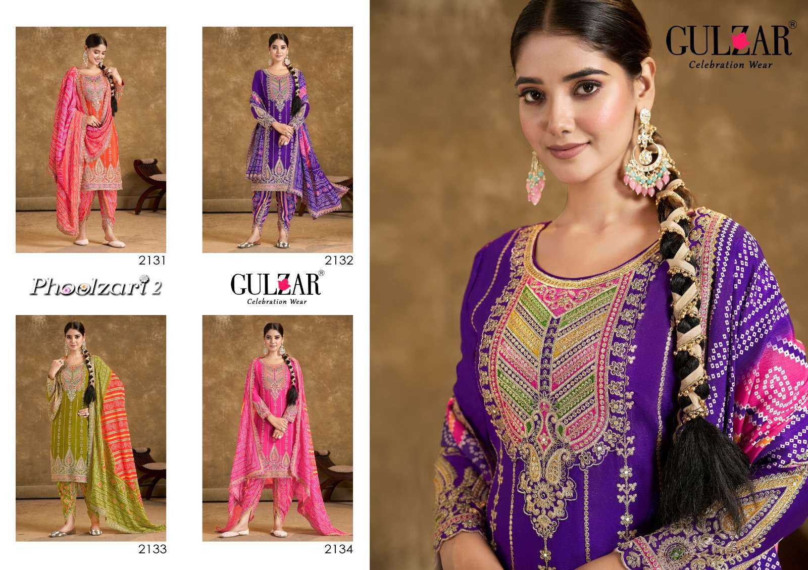 GULZAR PRESENT PHOOLZARI-2 READY TO FESTIVE WEAR DESIGNER SUIT IN WHOLESALE RATE IN SURAT - SAI DRESSES