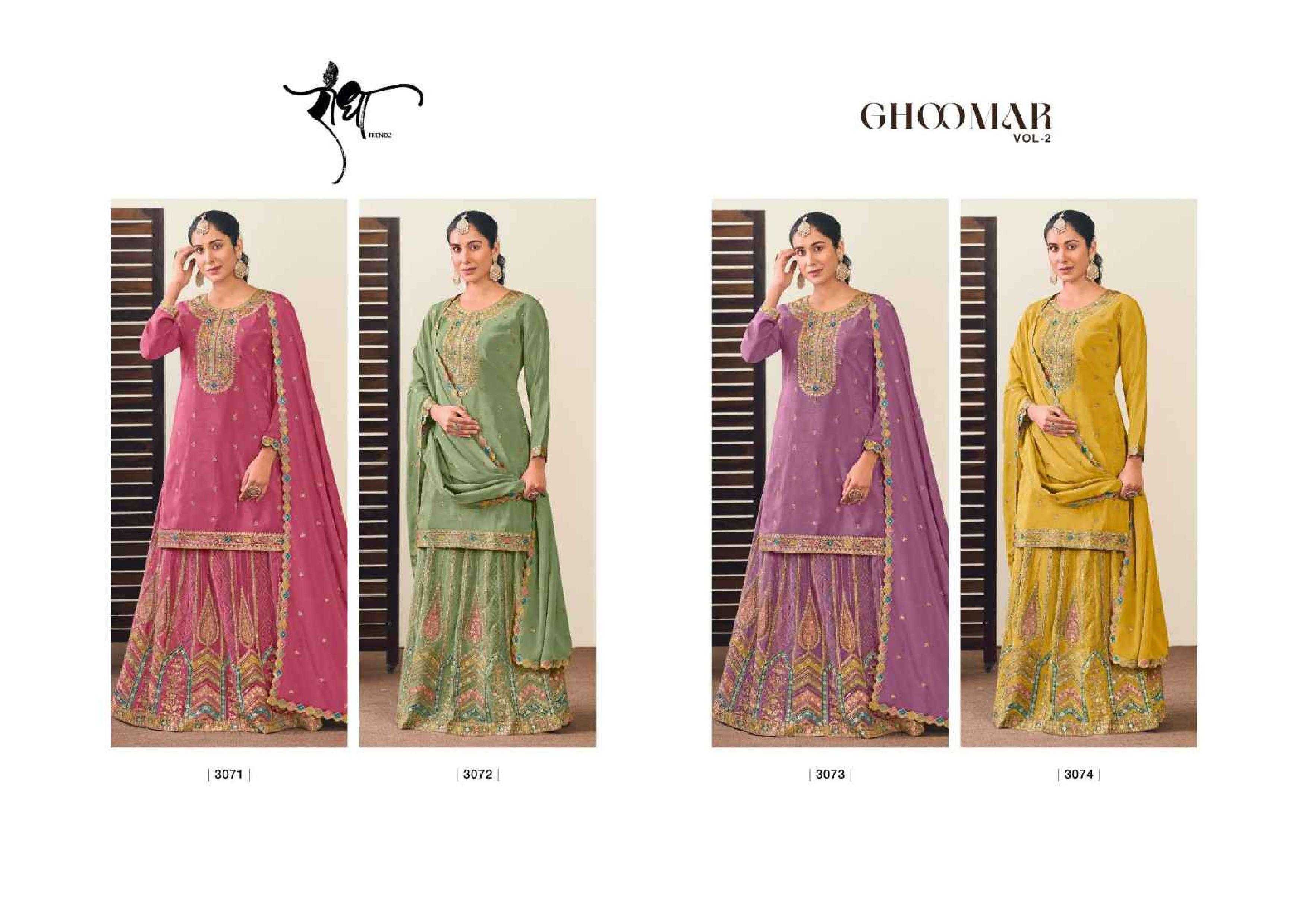 RADHA TRENDZ PRESENT GHOOMAR VOL-2 READY TO FESTIVE WEAR DESIGNER SUIT IN WHOLESALE RATE IN SURAT - SAI DRESSES