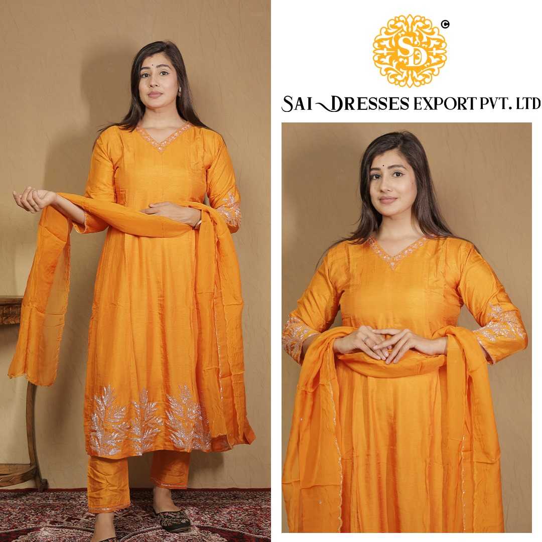 SAI DRESSES PRESENT D.NO 7614  READY TO FESTIVE WEAR STRAIGHT CUT KURTI WITH PANT STYLE DESIGNER 3 PIECE COMBO SUITS IN WHOLESALE RATE  IN SURAT