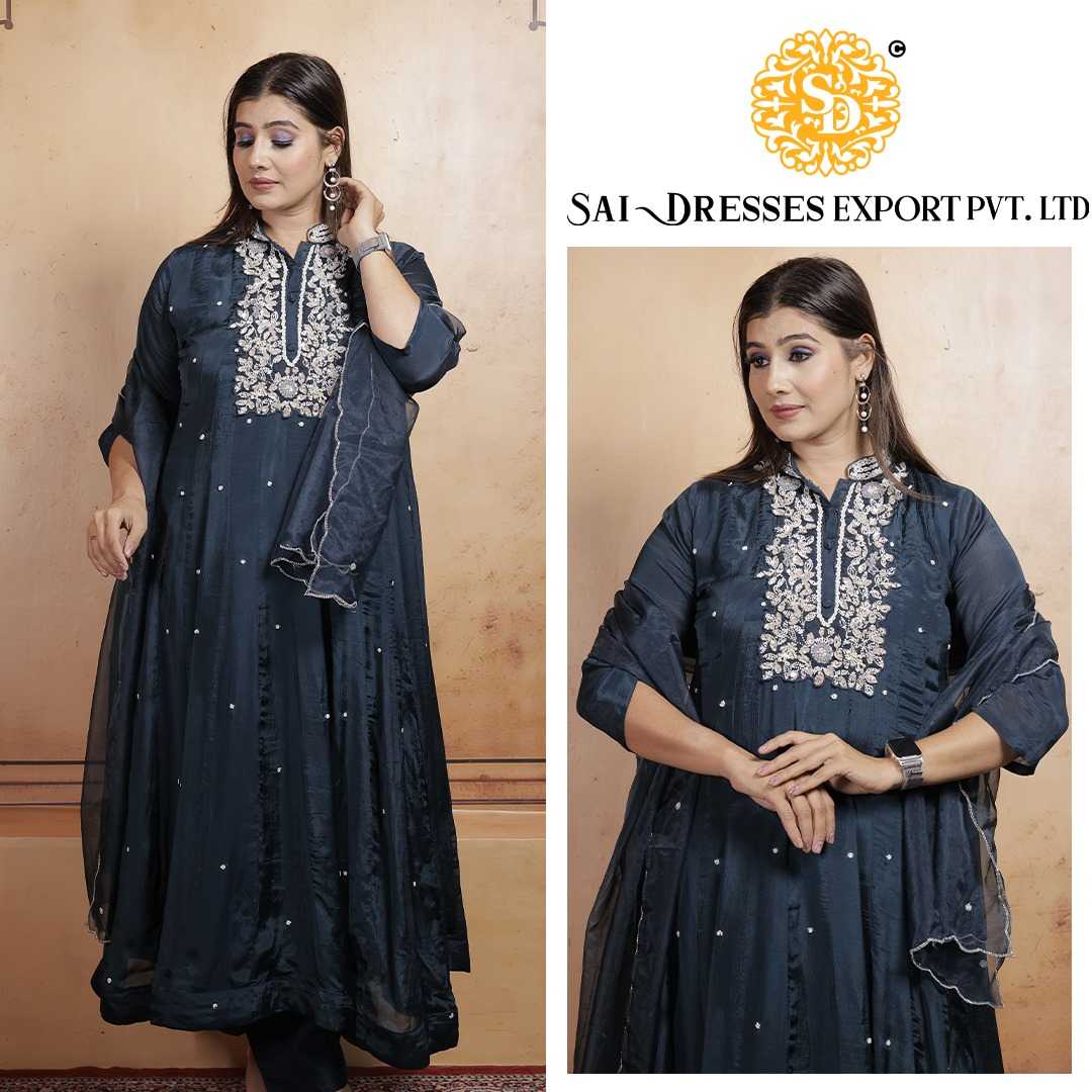 SAI DRESSES PRESENT D.NO 7684  READY TO FESTIVE WEAR STRAIGHT CUT KURTI WITH PANT STYLE DESIGNER 3 PIECE COMBO SUITS IN WHOLESALE RATE  IN SURAT