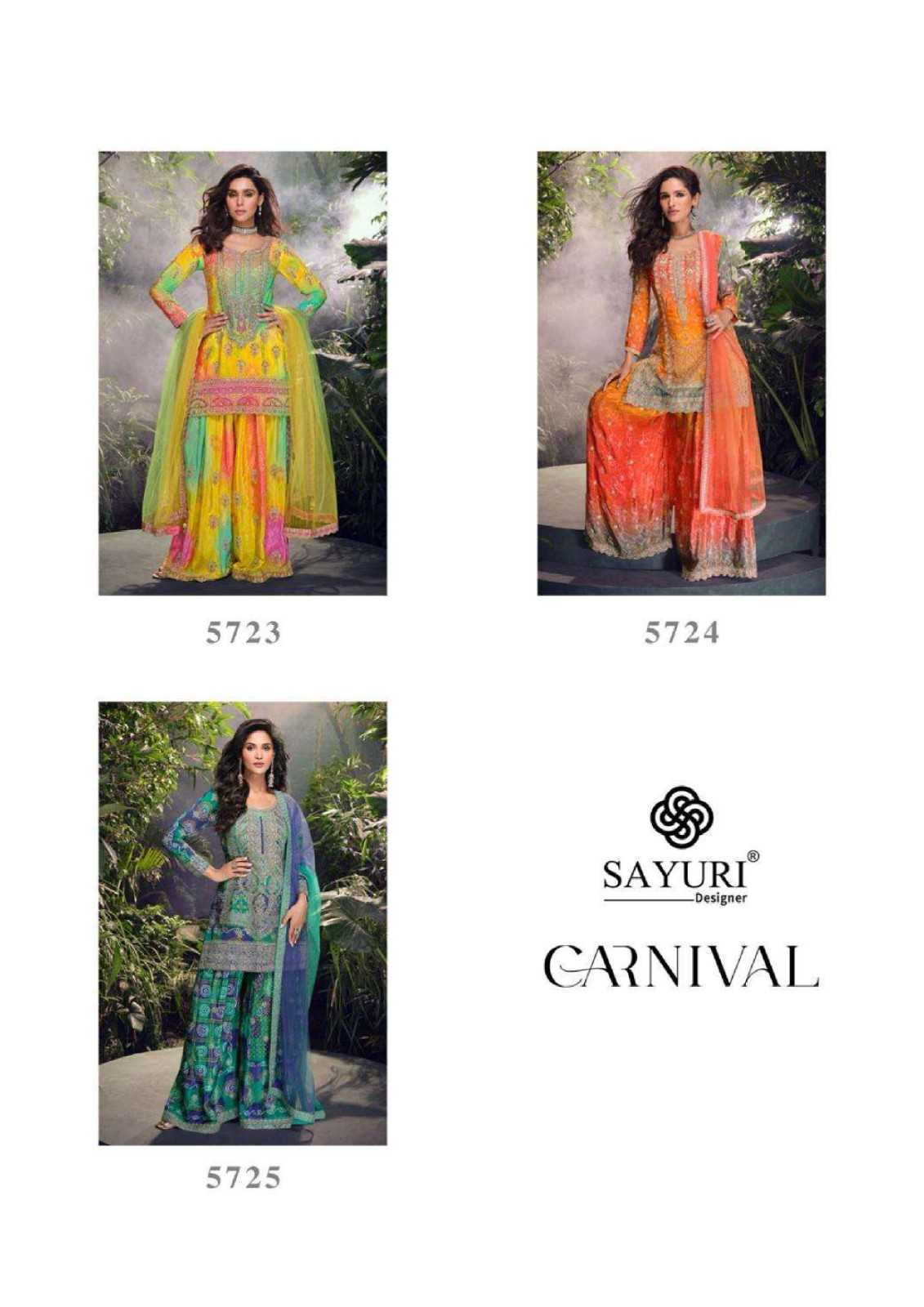 SAYURI DESIGNER PRESENT CARNIVAL READY TO FESTIVE WEAR DESIGNER SUIT IN WHOLESALE RATE IN SURAT - SAI DRESSES