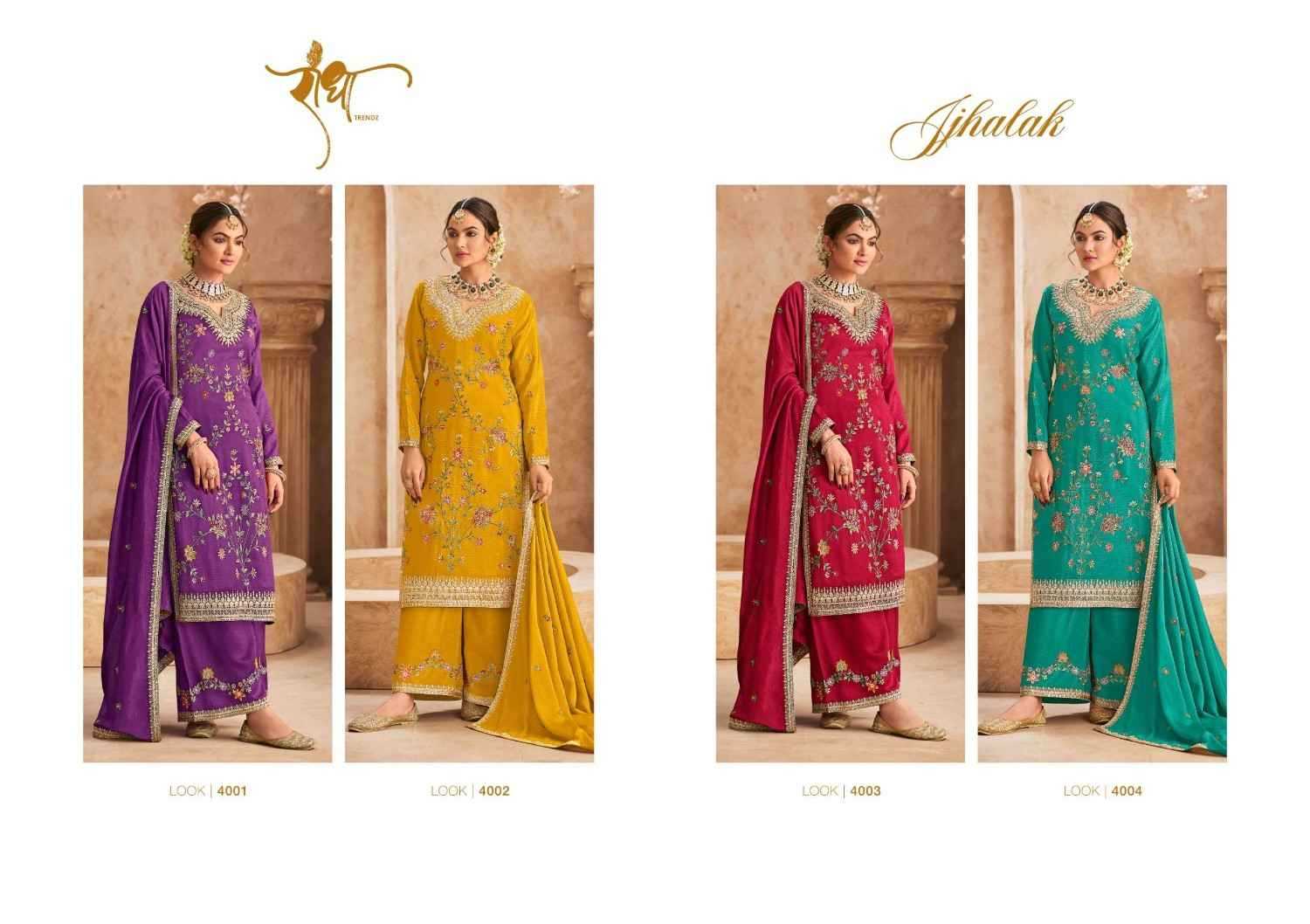 RADHA TRENDZ PRESENT JHALAK READY TO FESTIVE WEAR DESIGNER SUIT IN WHOLESALE RATE IN SURAT - SAI DRESSES